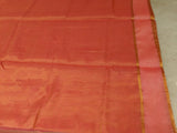 Steffy Merwin Handloom Chanderi Silk Saree- Orange