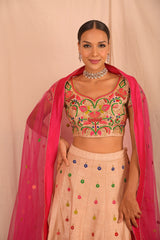 Shaheen Golden Bridal Lehenga Set