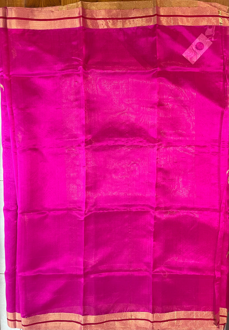 Handloom Chanderi Silk Saree Buta Radhika - Pink