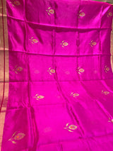 Handloom Chanderi Silk Saree Buta Radhika - Pink