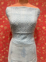 Chikankari Fine Mul Cotton - SKY BLUE