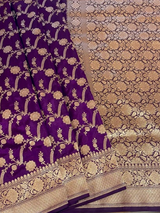 HOV HANDLOOM BANARASI KATAN SILK - SAREE - JAANGLA - 130