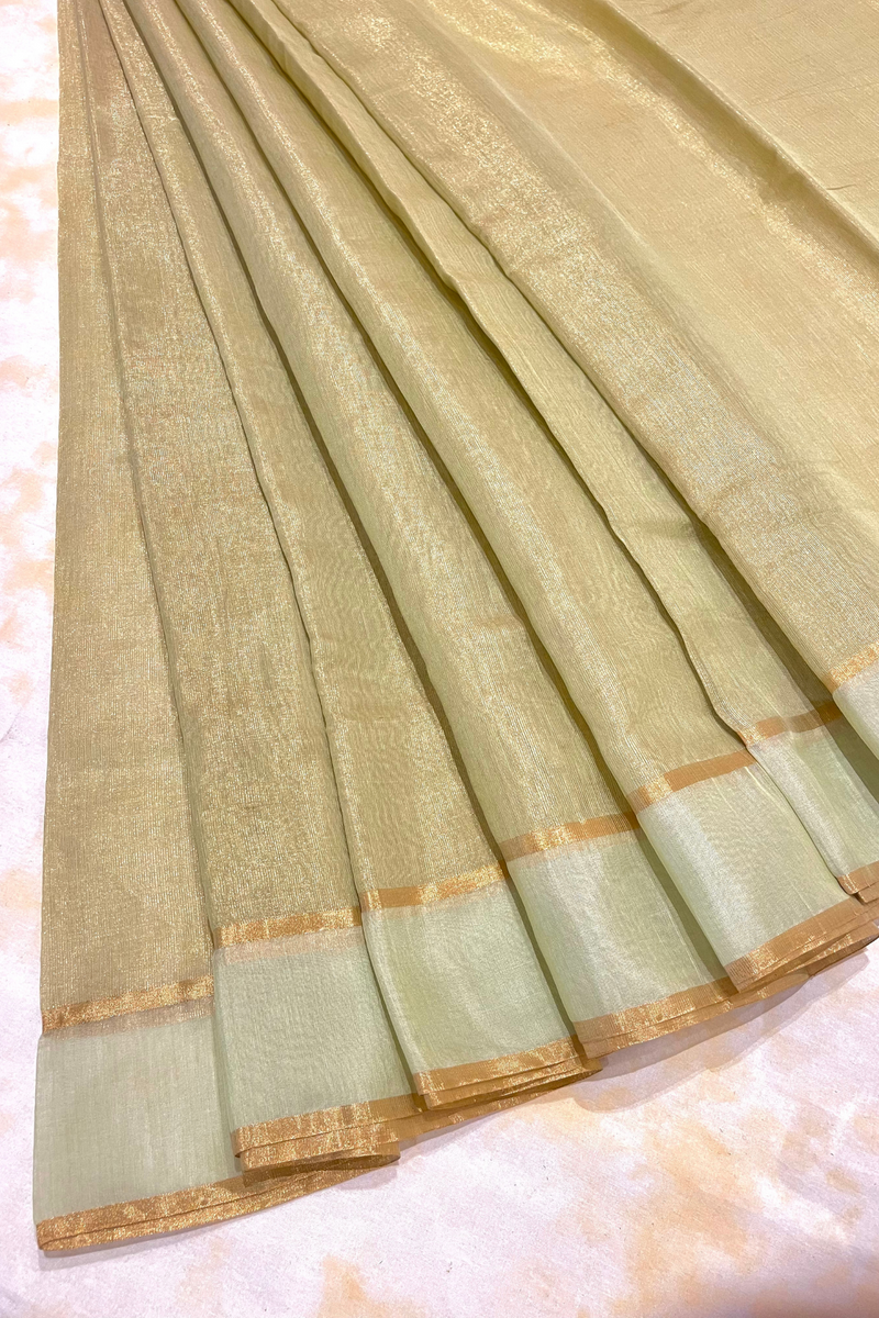 HOV Handloom Chanderi Half Tissue Saree - Checks Pallu - 002-02-03