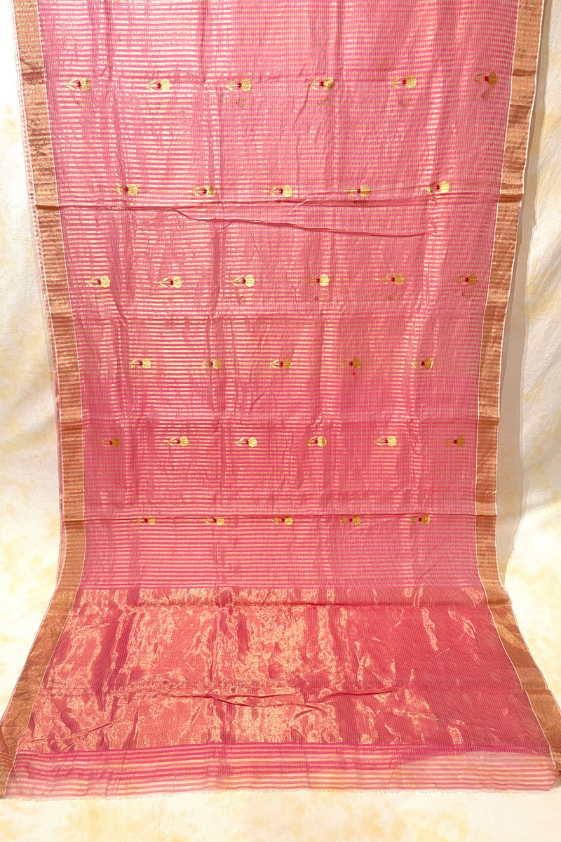 HOV Handloom Chanderi Silk Saree - Kota Floral Motif  - 49-03