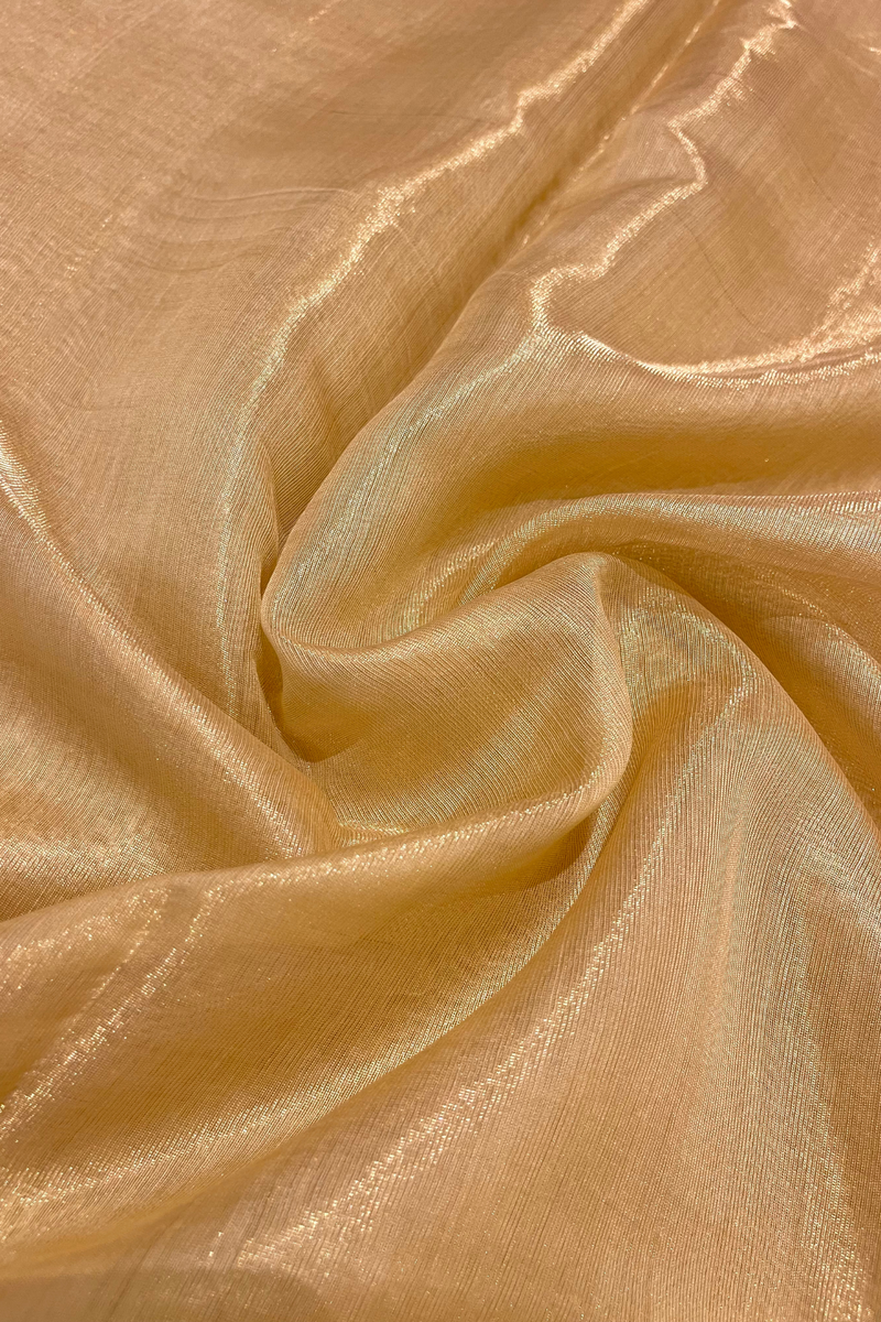 HOV Handloom Chanderi Half Tissue Saree - Checks Pallu - 002-04