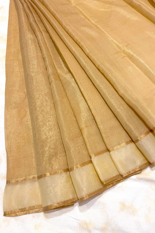 HOV Handloom Chanderi Half Tissue Saree - Checks Pallu - 002-04