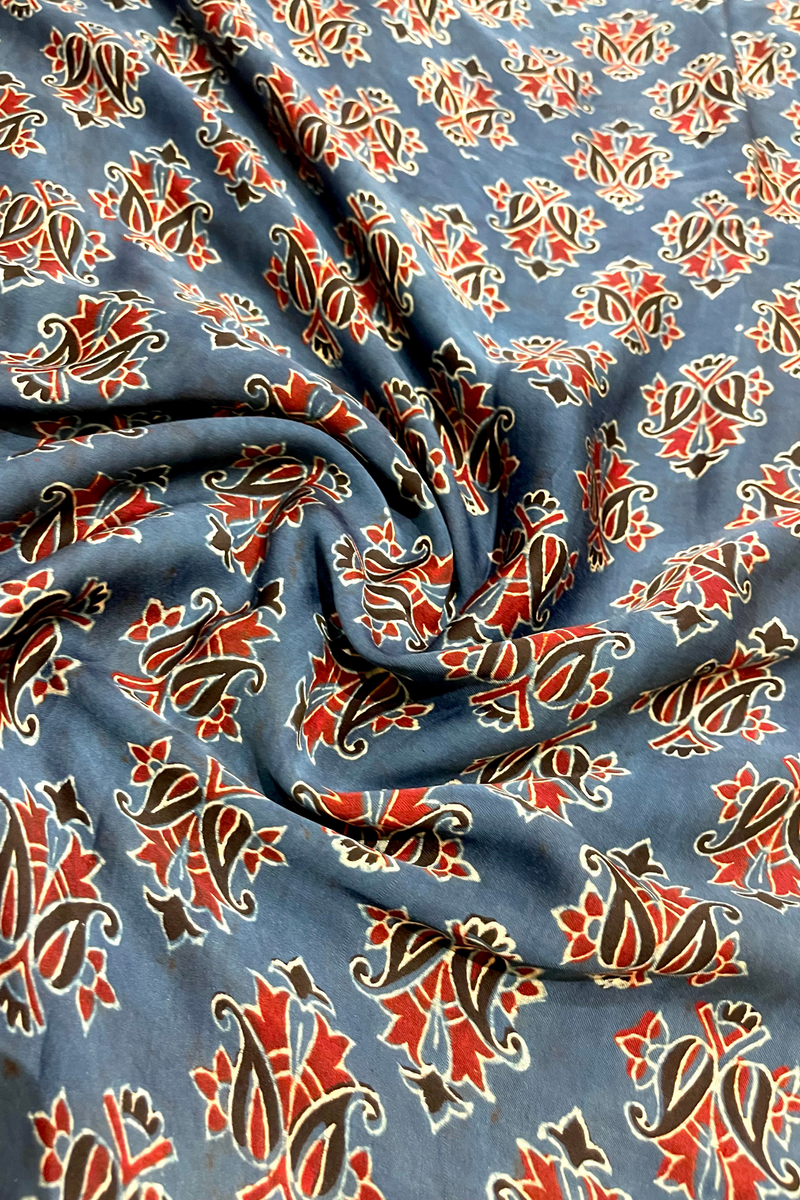 HOV Ajarakh Hand-Block Print Saree - Modal  - 007