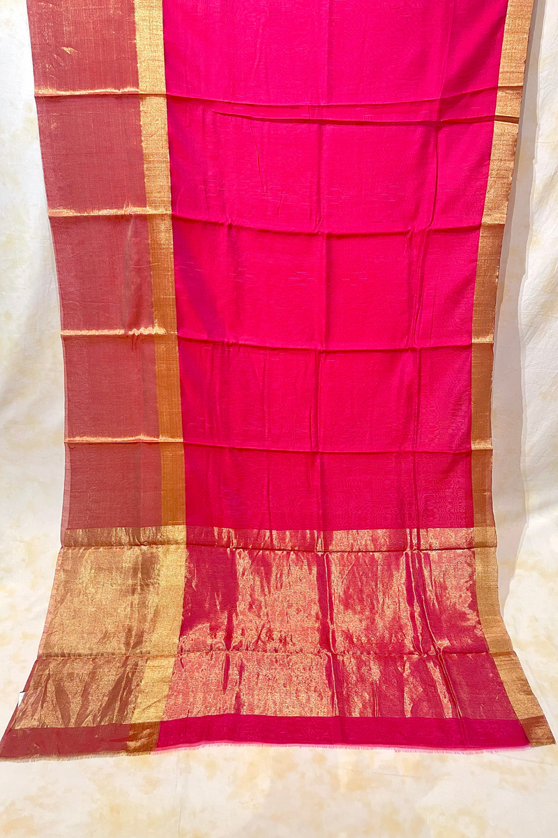 HOV Handloom Chanderi Cotton Silk Saree - Skirt Border - 016-01