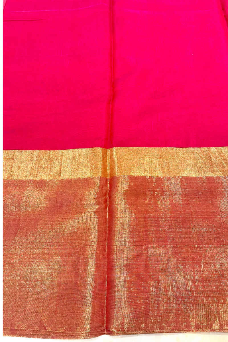 HOV Handloom Chanderi Cotton Silk Saree - Skirt Border - 016-01