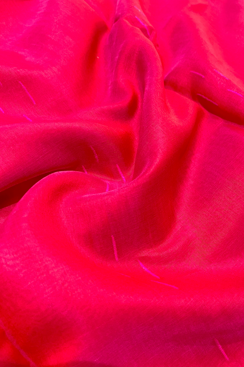 HOV Handloom Chanderi Cotton Silk Saree - Skirt Border - 016-01