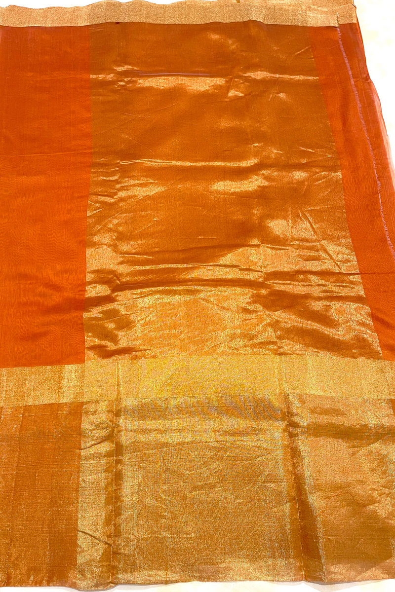 HOV Handloom Chanderi Cotton Silk Saree - Skirt Border - 016-02