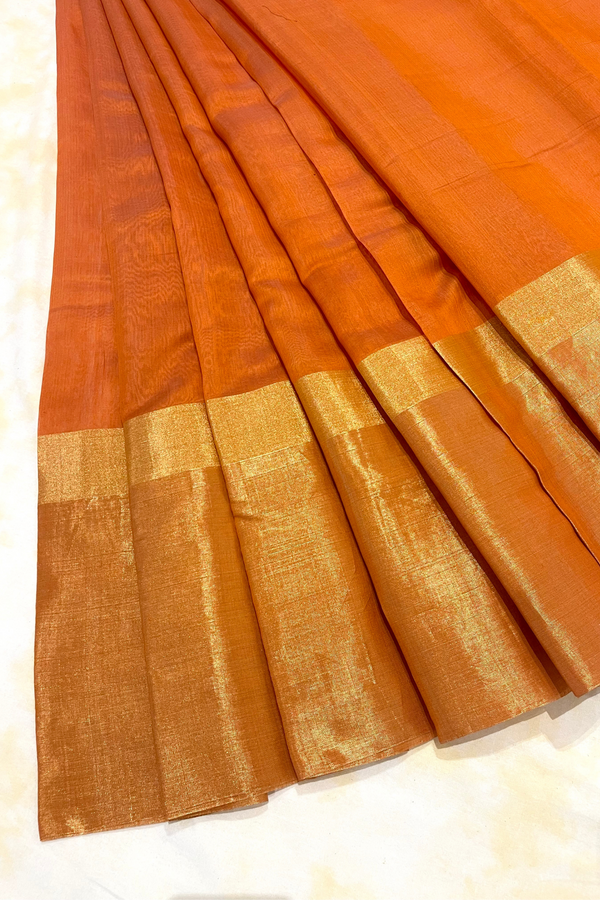 HOV Handloom Chanderi Cotton Silk Saree - Skirt Border - 016-02