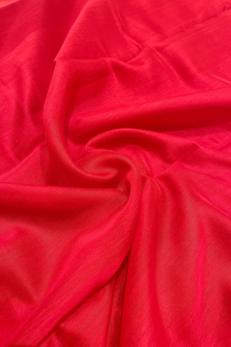 HOV Handloom Chanderi Cotton Silk Saree - Plain Zari Border - 018-01-02