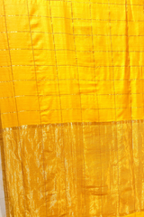 HOV Handloom Chanderi Cotton Silk Saree - Checks - 012-01