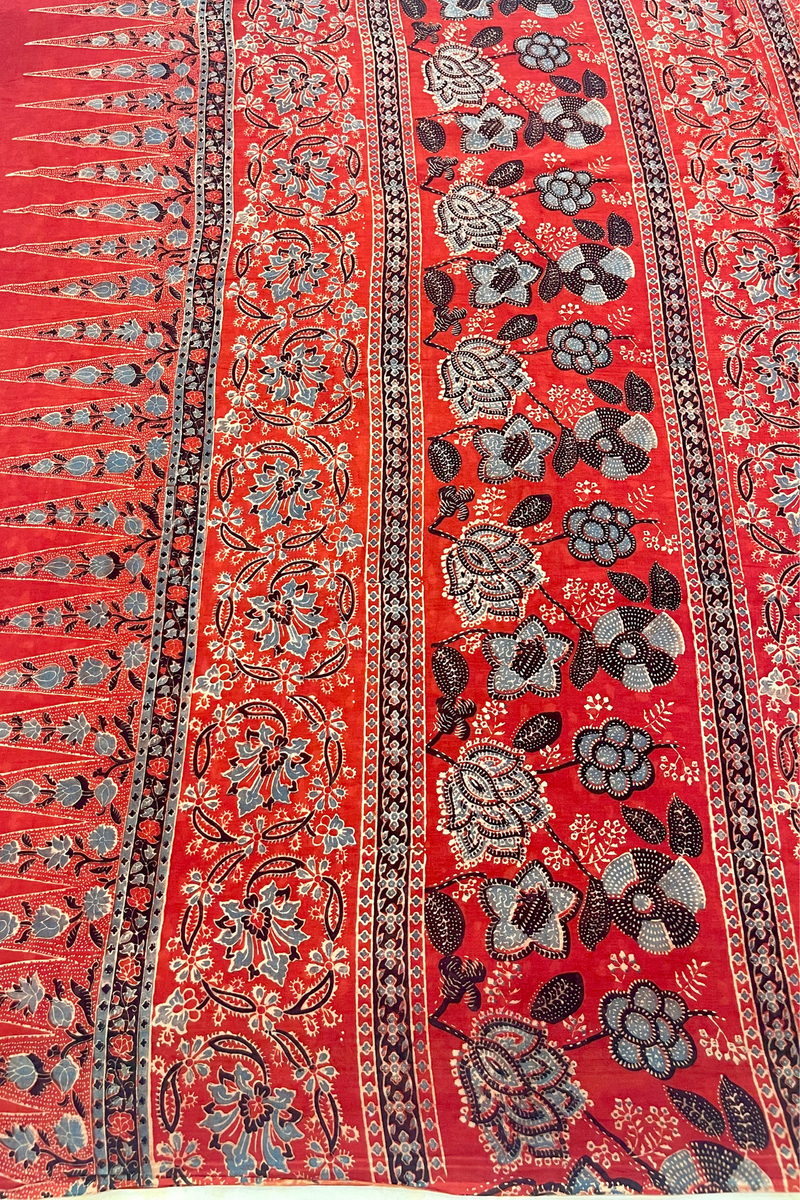 HOV Ajarakh Hand-Block Print Saree - Mul Cotton - 012