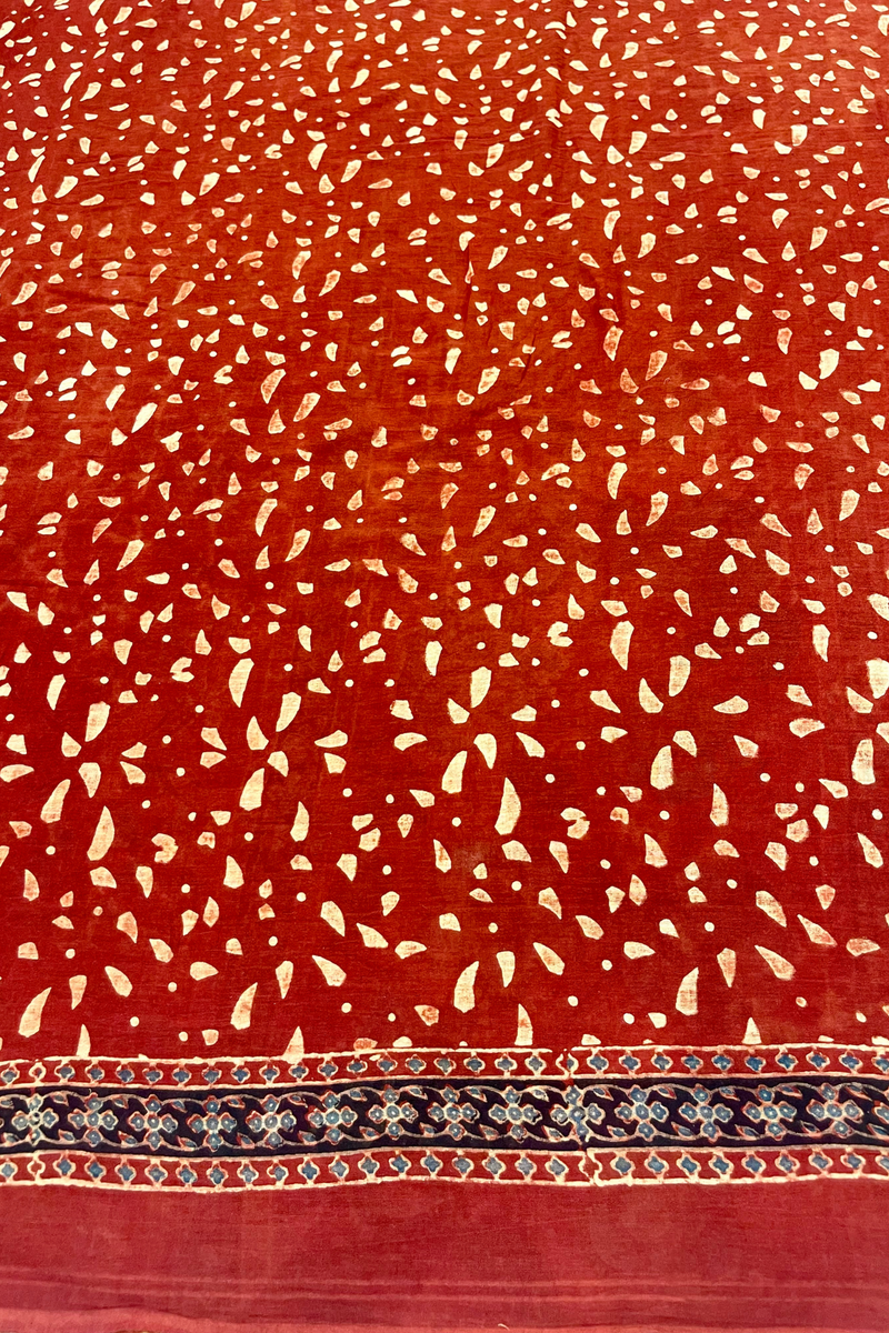 HOV Ajarakh Hand-Block Print Saree - Mul Cotton - 012