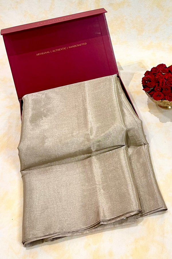 HOV Handloom Chanderi Full Tissue Saree - Plain - 007