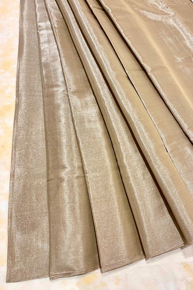 HOV Handloom Chanderi Full Tissue Saree - Plain - 007