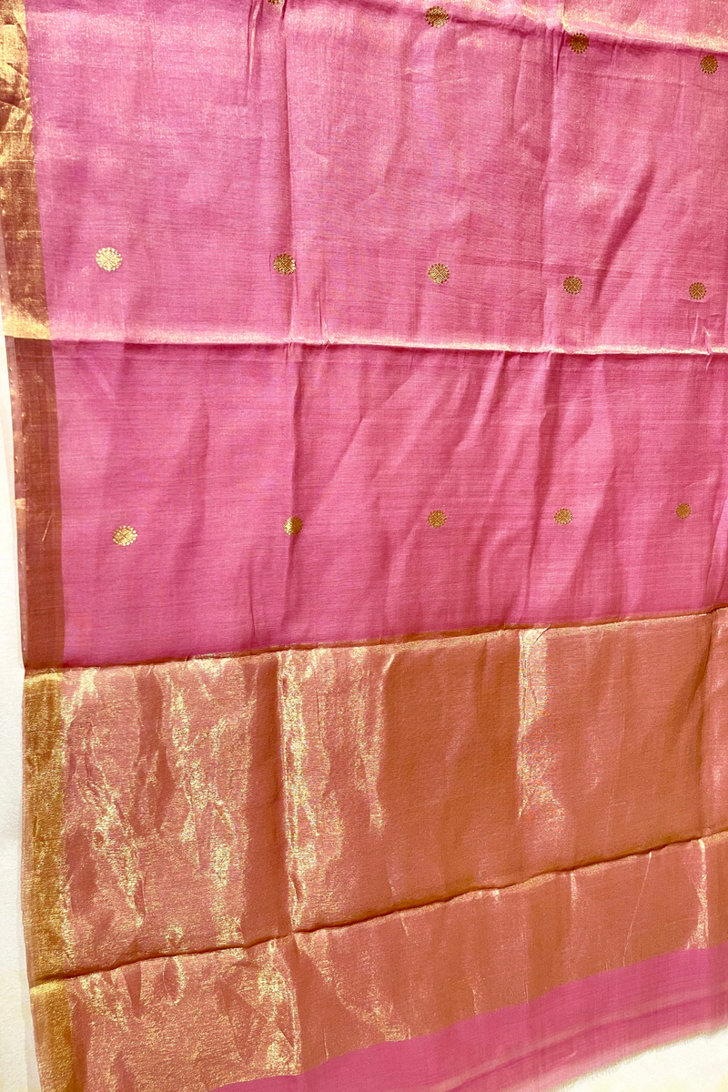 HOV Handloom Chanderi Half Tissue Saree - Round Buta - 003-01,04,013-