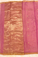 HOV Handloom Chanderi Half Tissue Saree - Round Buta - 003-01,04,013-