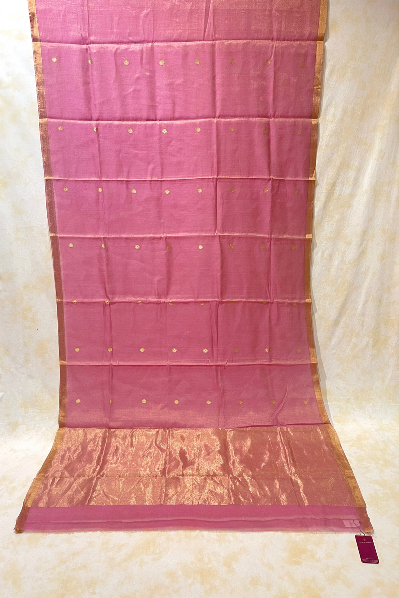 HOV Handloom Chanderi Half Tissue Saree - Round Buta - 003-01,04,013-