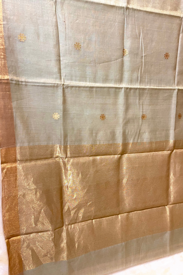 HOV Handloom Chanderi Half Tissue Saree - Round Buta - 003-10