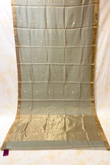 HOV Handloom Chanderi Half Tissue Saree - Round Buta - 003-10