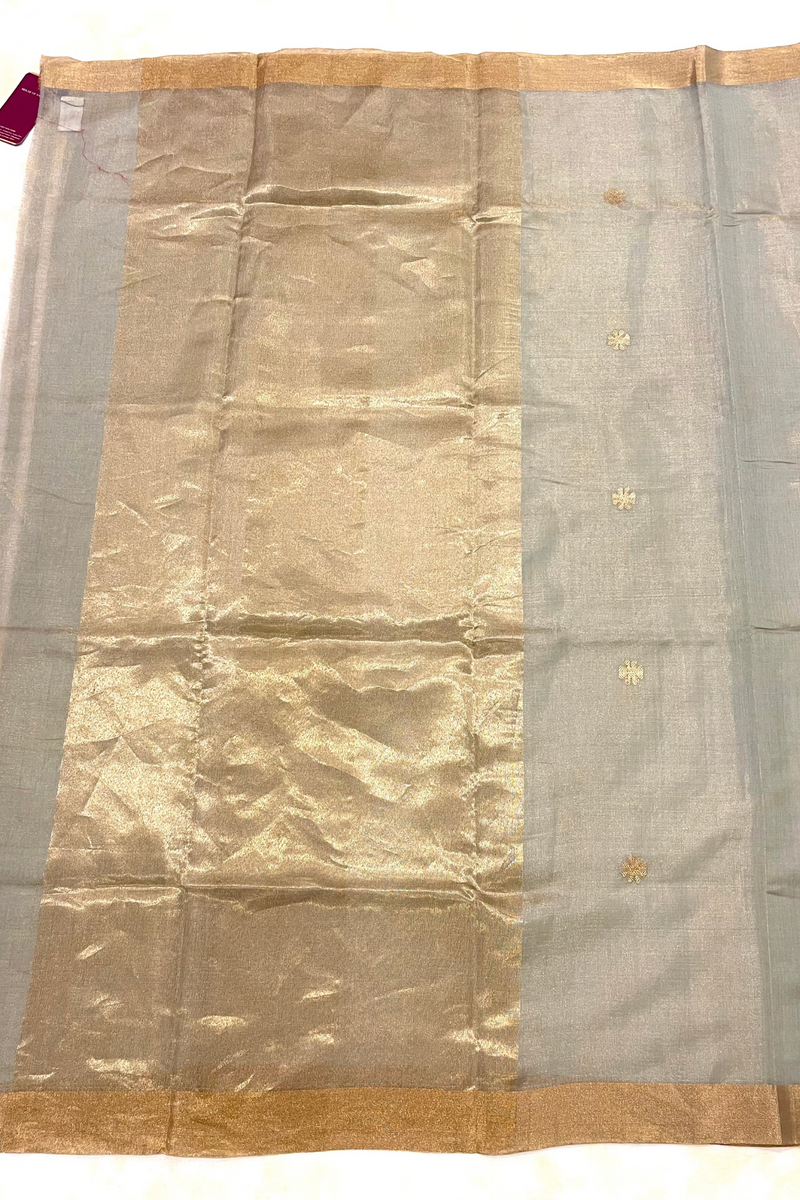 HOV Handloom Chanderi Half Tissue Saree - Round Buta - 003-10