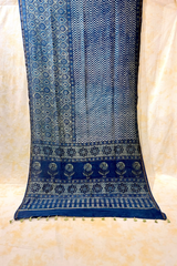 HOV Ajarakh Hand-Block Print Saree - Mul Cotton - 015