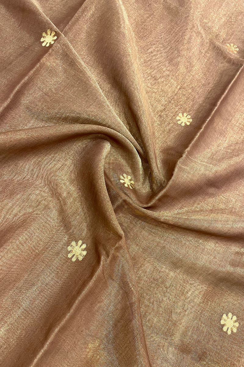 HOV Handloom Chanderi Half Tissue Saree - Round Buta - 004-02