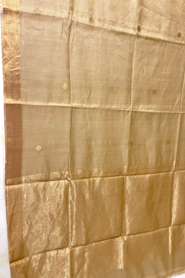 HOV Handloom Chanderi Half Tissue Saree - Round Buta - 004-01