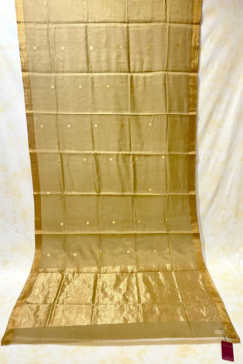 HOV Handloom Chanderi Half Tissue Saree - Round Buta - 004-01