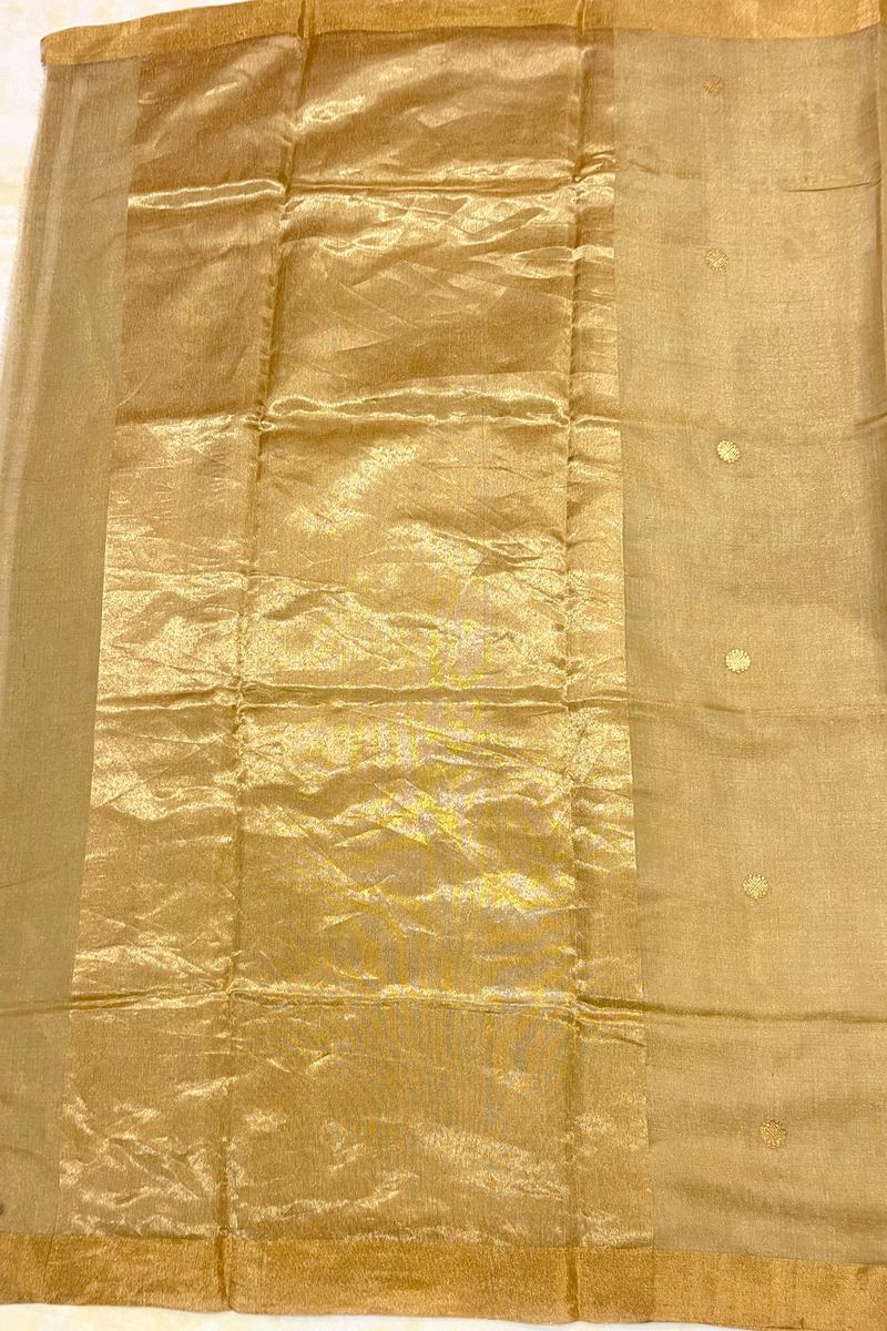 HOV Handloom Chanderi Half Tissue Saree - Round Buta - 004-01