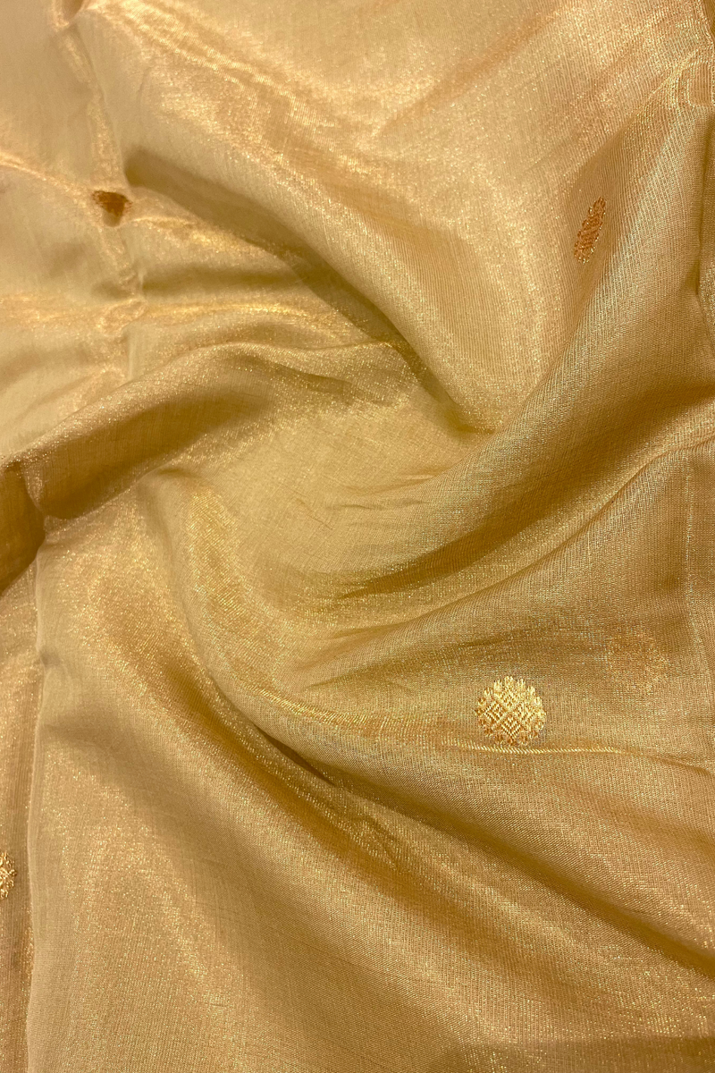 HOV Handloom Chanderi Half Tissue Saree - Round Buta - 004-01