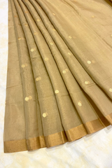 HOV Handloom Chanderi Half Tissue Saree - Round Buta - 004-01