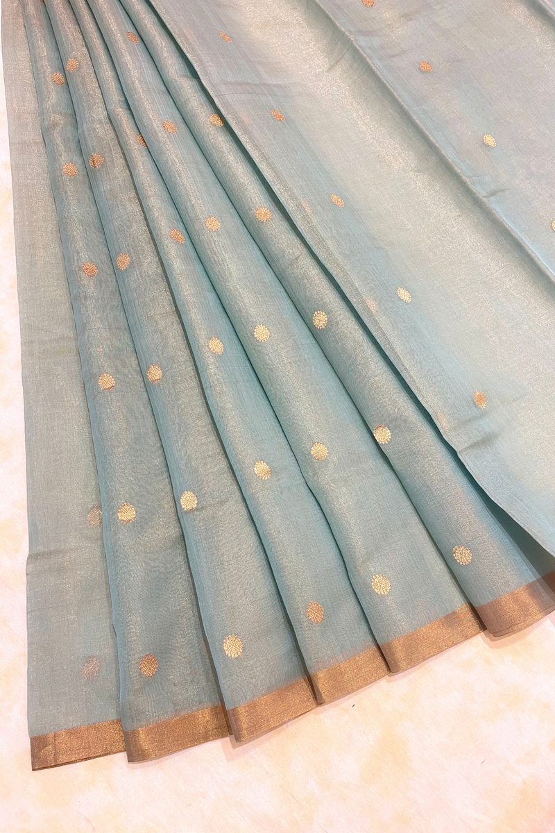 HOV Handloom Chanderi Half Tissue Saree - Round Buta - 003-05,09