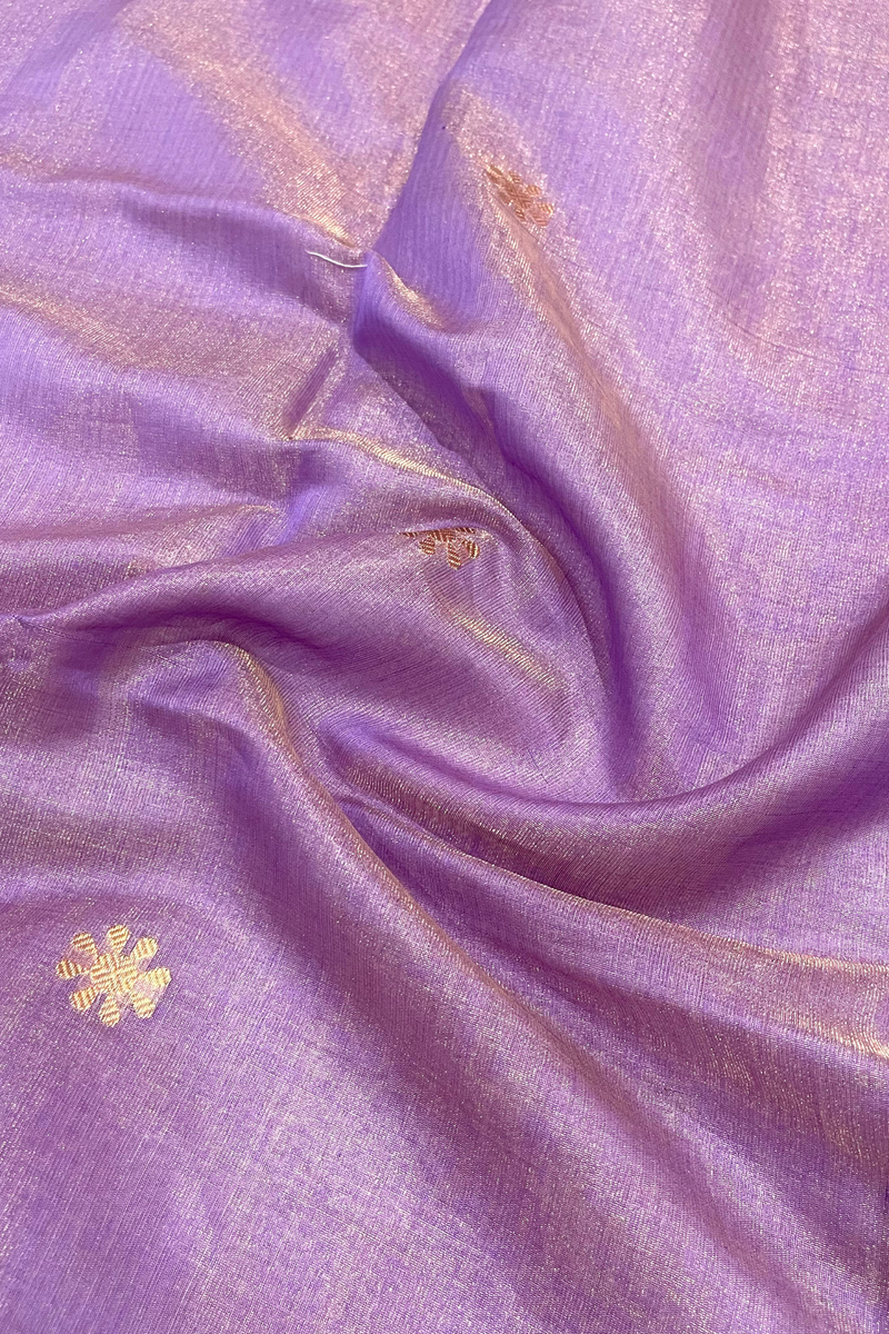 HOV Handloom Chanderi Half Tissue Saree - Round Buta - 004-03