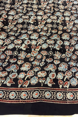 HOV Ajarakh Hand-Block Print Saree - Dola Silk - 015