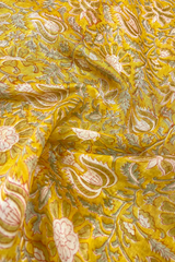 HOV Hand-Block Print Saree Zari Border - 010-01