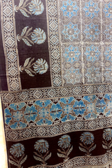 HOV Ajarakh Hand-Block Print Saree - Mul Cotton - 011