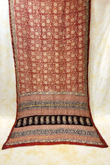 HOV Hand-Block Print Saree Small Border - 002-01-02