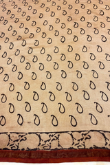 HOV Hand-Block Print Saree Small Border - 002-01-02