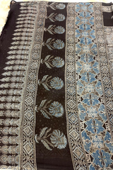 HOV Ajarakh Hand-Block Print Saree - Mul Cotton - 011