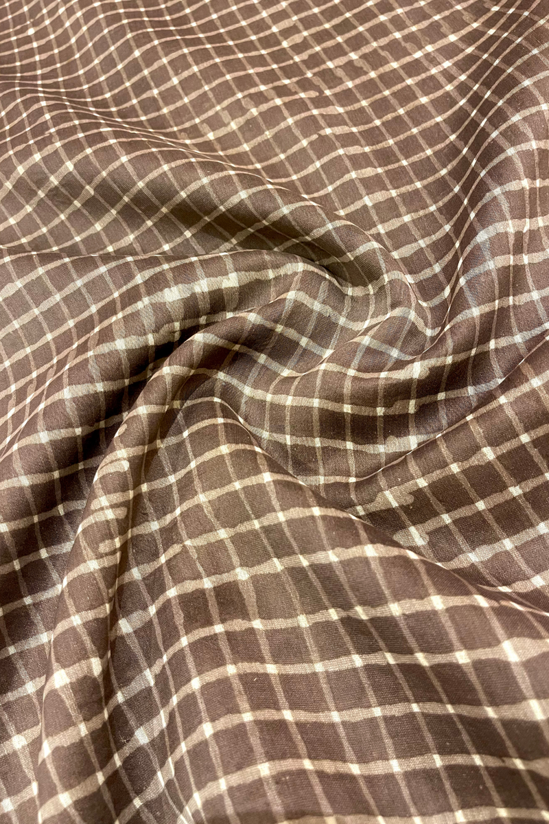 HOV Hand-Block Print Saree Zari Border - 011-01