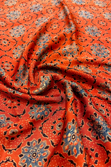 HOV Ajarakh Hand-Block Print Saree with Zari Patta - Modal  - 003