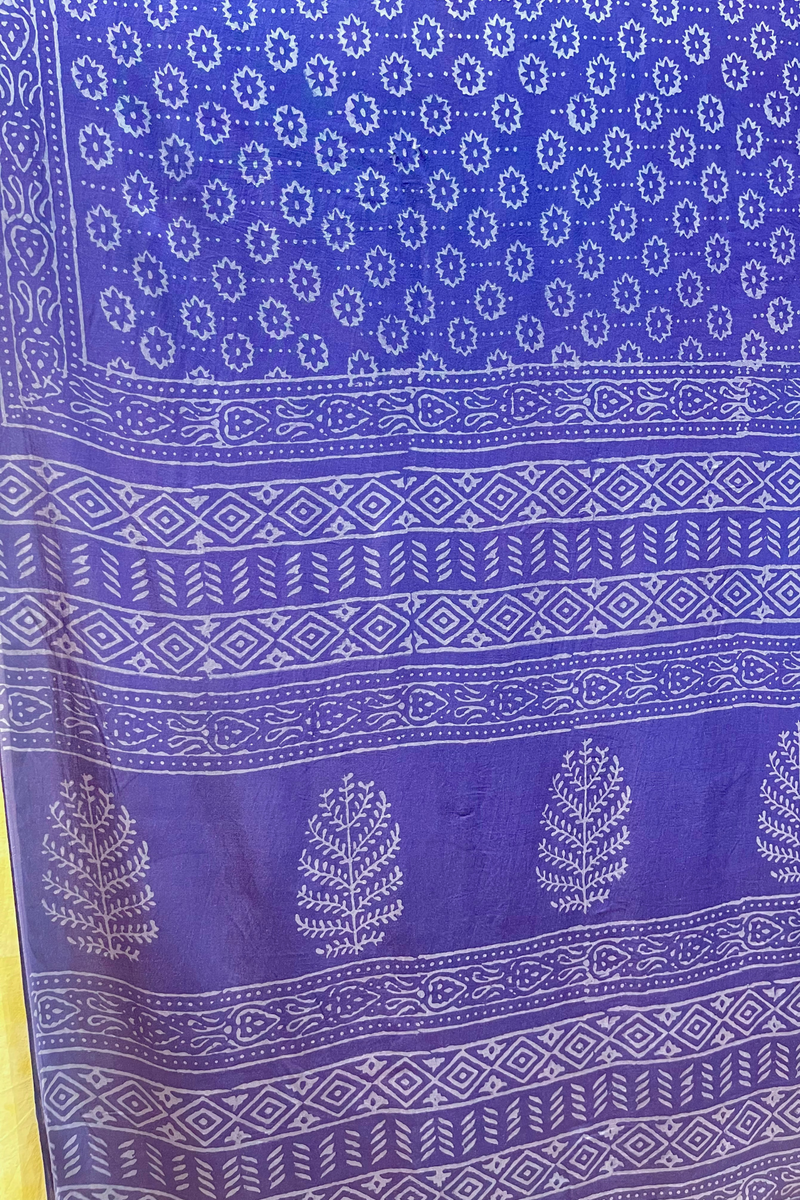 HOV Hand-Block Print Saree Modal  - 012-01-02