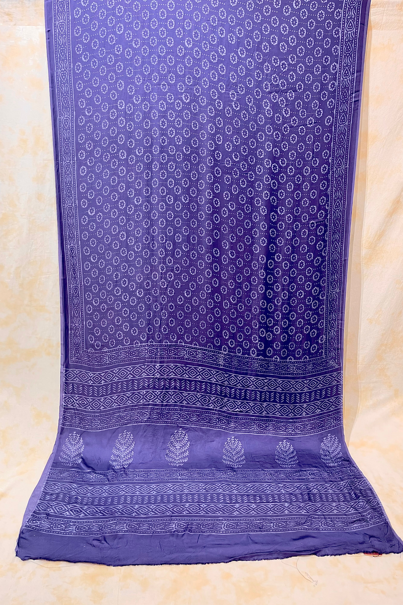 HOV Hand-Block Print Saree Modal  - 012-01-02