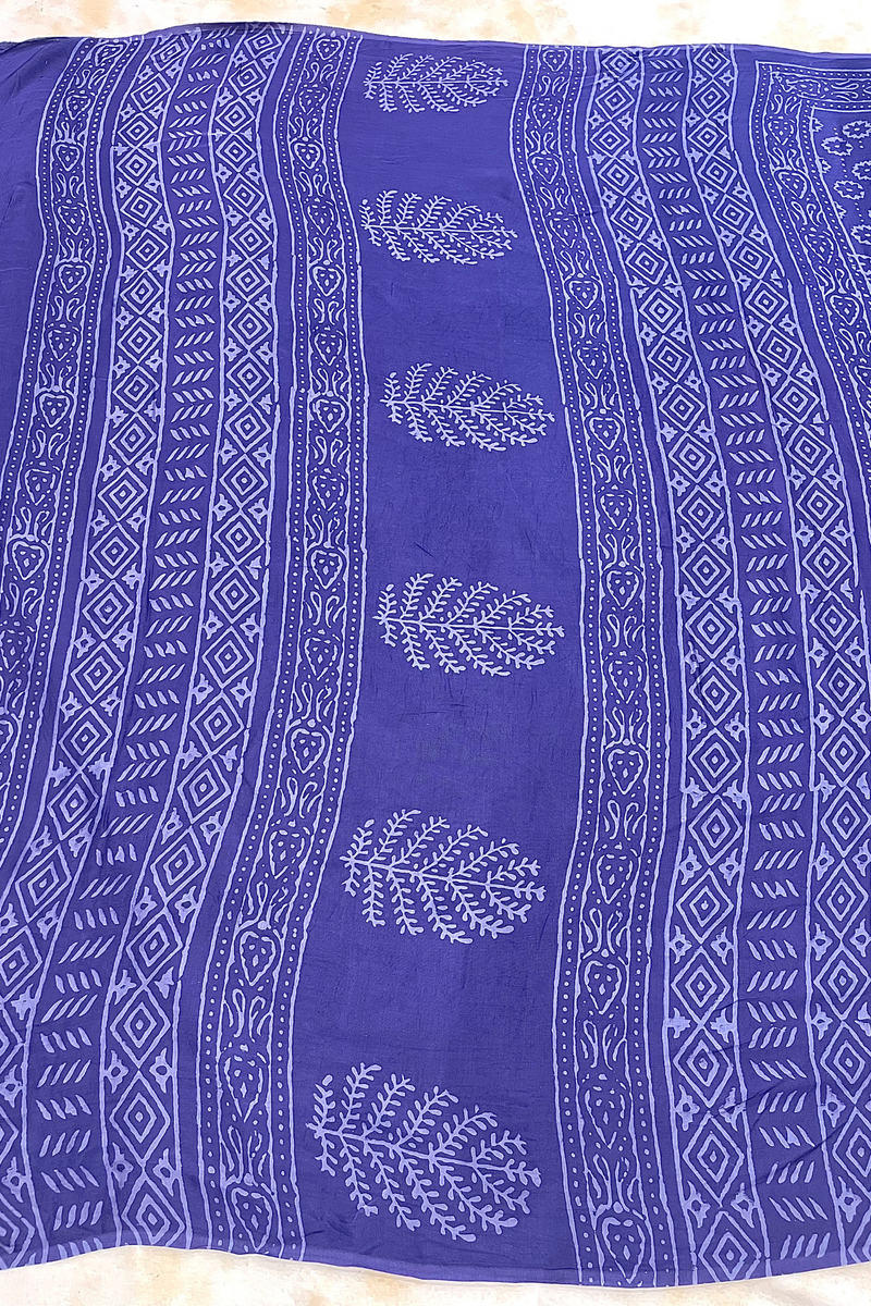 HOV Hand-Block Print Saree Modal  - 012-01-02