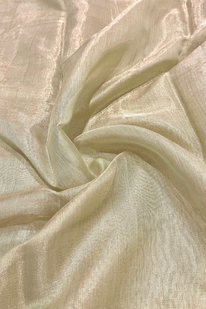 HOV Handloom Chanderi Half Tissue Saree - Checks Pallu - 002-02-03