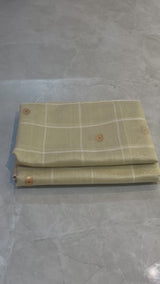 HOV HANDLOOM CHANDERI SAREE - LOTUS BUTA - CHECKS WITH ROUND BUTA - 103